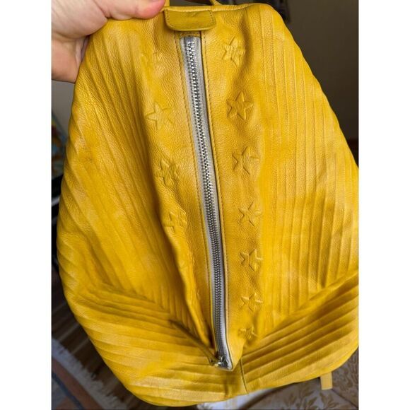 Opelle Mustard Yellow Genuine Leather Backpack Sling Bag Women Zip Closure main image 4